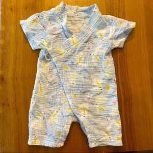 Blue bunny Muslim cotton kimono